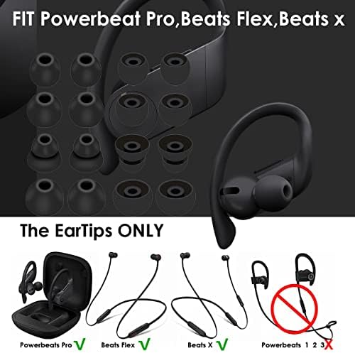 טיפים לאוזן להחלפה ניצני אוזניות סיליקון סיליקון המוגדרים ל- PowerBeats Pro Beats Flex ומכה אוזניות