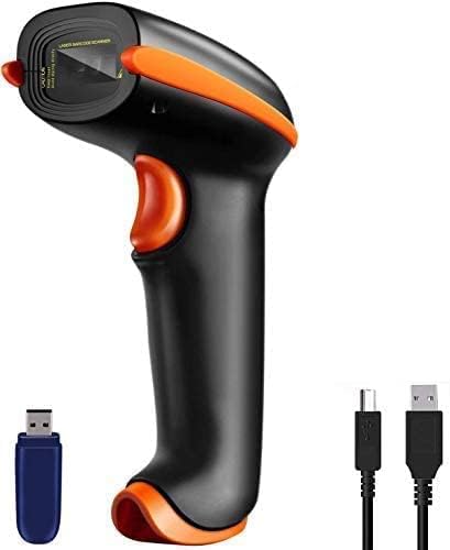 TERA Barcode Scanner Wireless 1D לייזר קורא ברקוד אלחוטי עם מחוון מפלס סוללה, רב תכליתי 2 ב 1 2.4GHz אלחוטי