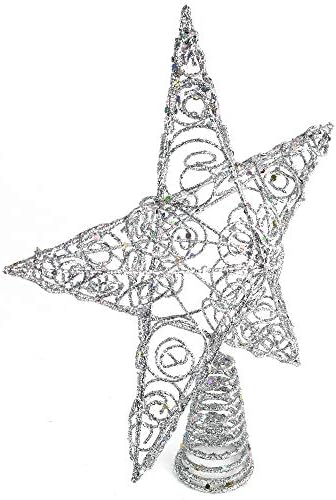 Topper Topper Tree Star Star - עיצוב מערבולת חג המולד עיצוב נוצץ כוכב Treetop קישוט