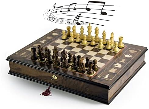 איטלקי בעבודת יד 30 הערה לוח שחמט מוזיקלי בגימור אגוז - סרנדה אור ירח