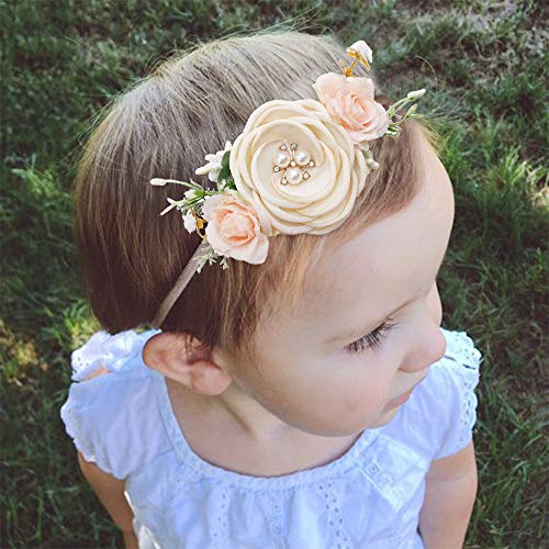תינוקת סרטי ראש ניילון פרח אלסטי סרטי שיער 6 יחידות שיער אביזרי מתנה ליילוד תינוקות פעוטות