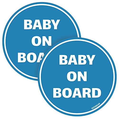 Babybear Baby על סיפון מדבקה למכוניות - עיצוב מסוג מעגל כאביזר לרכב - רפלקטיבי, עמיד בפני מזג אוויר ומושך עין