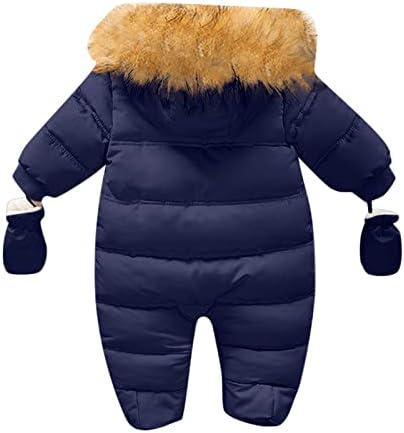 תינוקות בני בנות חורף לעבות מעיל סלעית מעיל חליפת שלג עם כפפות פעוט עמיד לרוח חם להאריך ימים יותר שלג ללבוש