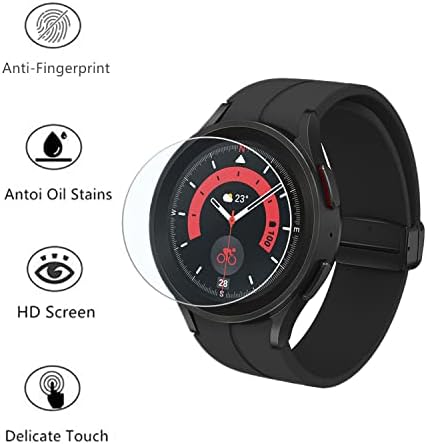 AEMUS תואם ל- Galaxy Watch5 Pro 45 ממ מגן מסך זכוכית מחוסמת מגן שעון חכם מגן אנטי אצבע נטול בועות