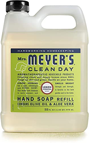 מילוי סבון ידיים נוזלי ליום נקי של גברת מאייר, ורבנה לימון ובזיליקום, מארז מגוון 33 גר ' כל אחד