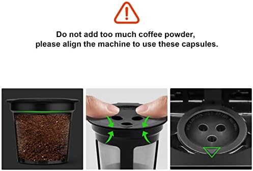 לשימוש חוזר קפה תרמילי עבור נינג 'ה כפול לחלוט מכונת קפה, 3 חבילה לשימוש חוזר כוסות קפה מסנן תואם