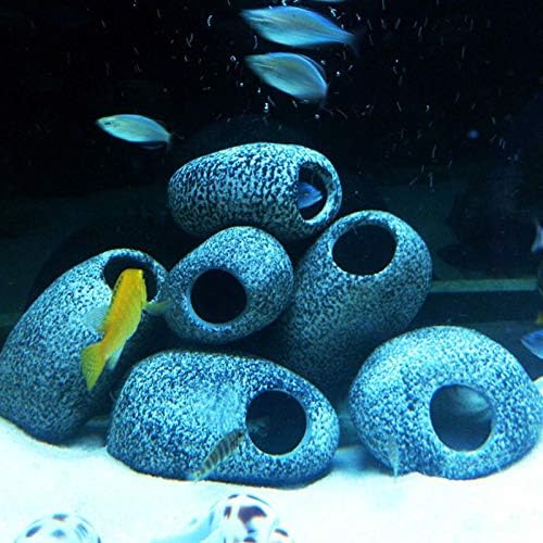 חיקוי אסבנט חלוקי דגים קישוט מיכל דגים סלע מערות למראה ייחודי לעיצוב נוף פרח מלאכותי