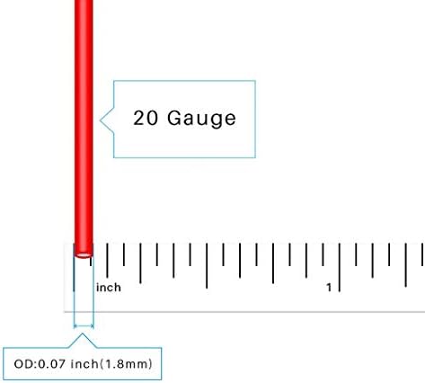 Bntechgo 20 מד סיליקון חוט סיליקון אדום ושחור כל אחד 25ft 2 חוטים נפרדים גמישים 20 AWG חוט נחושת משומר תקוע