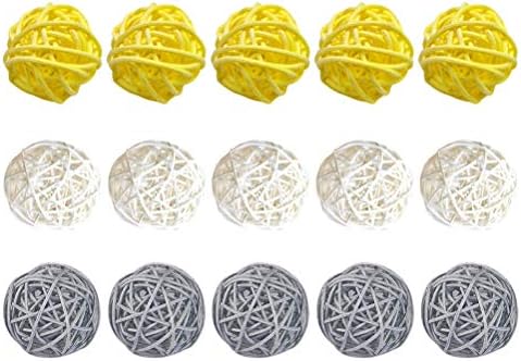 Valiclud 15 יחידות אורגת כדור ראטאן יצירתי מלאכת DIY מלאכת דקורטיבית מתבנית כדורים דקורטיבית מצביעה כדור גפן