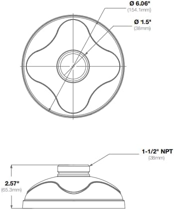 Arecont Vision Md-Cap-W כובע הרכבה למצלמת כיפה חיצונית של Conteraip, לבן