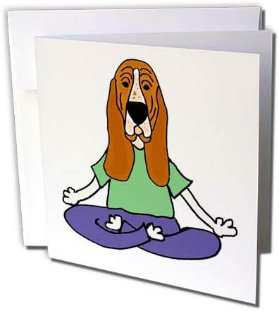 3 רוז מצחיק חמוד באסט כלבם כלב יוגה אמנות-ברכה כרטיס, 6 על ידי 6-אינץ