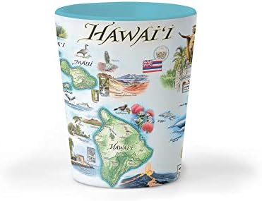 מפות הוואי המדינה מפה קרמיקה ירה זכוכית, ללא תשלום-עבור משרד, בית, מתנה, מסיבה-עמיד ומחזיק 1.5