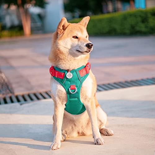 Phoopet אין רתמת כלבים משיכה, צבעים ייחודיים אפוד כלבים מתכוונן, עם אימונים רכים ידית קטעי מתכת לכלבים קטנים
