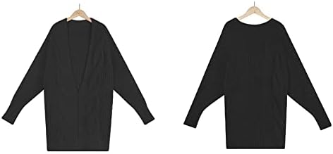 Cokuera נשים אלגנטיות סרוג קרדיגנים בצבע אחיד מעילים קדמיים פתוחים עם שרוול ארוך שרוול ארוך סוודר סוודר.