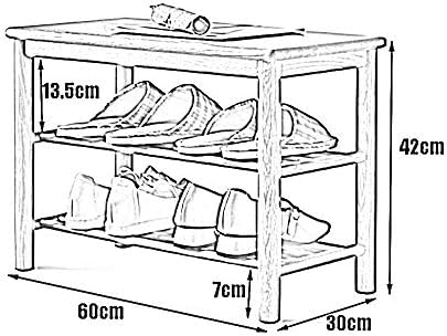 Whlmyh מתלה נעליים בסגנון פשוט, צואה להחלפת נעליים 3 שכבות ארון נעליים מתלה לאחסון אולם כניסה רב -פונקציונלי סלון