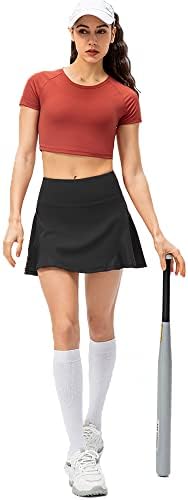 חצאיות טניס של לייכר לנשים אימון קרוסאובר גולף סורטס עם מכנסיים קצרים כיסים חצאית ריצה אתלטית