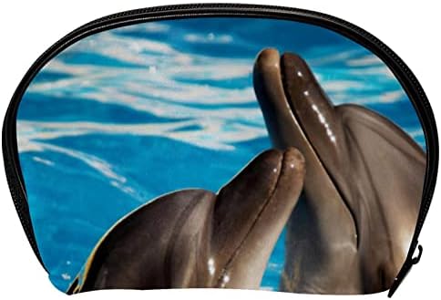 תיק מטענה, תיק קוסמטיקה של איפור נסיעות לגברים נשים, זוג דולפינים בבעלי חיים