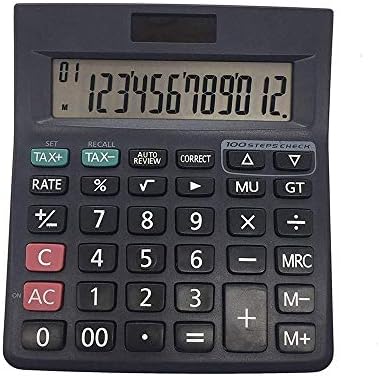 מחשבון MJWDP מחשבון שולחן עבודה אלקטרוני עם 12 ספרות עם סוללה סולארית של 12 ספרות מחשבון Office