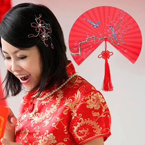 קישוטים אדומים של Bestoyard 2Sets סיני ראש השנה עיצוב תלוי מאוורר נייר אדום ליום הולדת לחתונה 2022 שנה של עיצוב