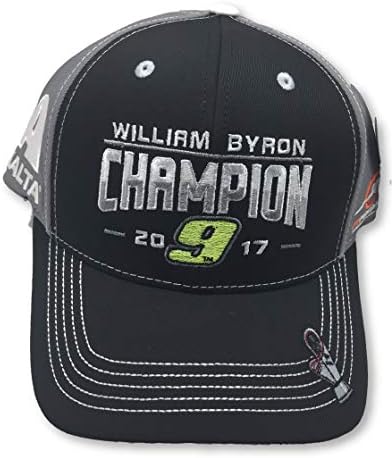 דגל משובץ 2017 NASCAR XFINITY SERIES CHAMPION WILLIAM BYRON 9 מבוגרים AXALTA כובע כובע מתכוונן שחור