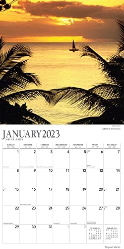 לוח השנה הטרופי 2023 - Deluxe 2023 חופים טרופיים צרור לוח השנה עם למעלה ממאה מדבקות לוח שנה