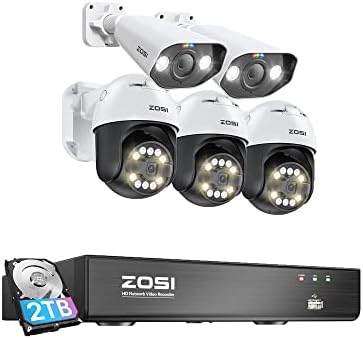 מערכת מצלמות אבטחה של Zosi 4K POE עם זיהוי רכב של AI Face Person, 8C