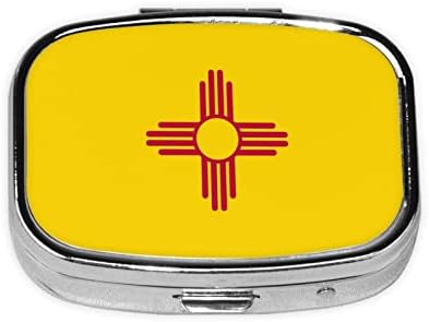 דגל של ניו מקסיקו כיכר מיני גלולת תיבת נסיעות רפואה תאים ארגונית נייד מתכת גלולת מקרה
