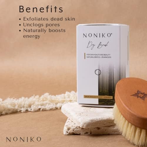 Noniko - Bristle & Pearwood מברשת יבשה - מבקרת תאי עור מתים, מבטלים נקבוביות, מגבירה אנרגיה - לבריאות