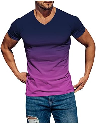 חולצות טריקו לגברים של RTRDE חולצות שרוול קצר מזדמן צוואר שיפוע רך רופף כושר גרפי גרפי חולצות טריקו