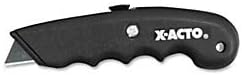 X-Acto X3272 סכין שירות סוערת עם ידית פלסטיק מתאר ולהב נשלף, שחור