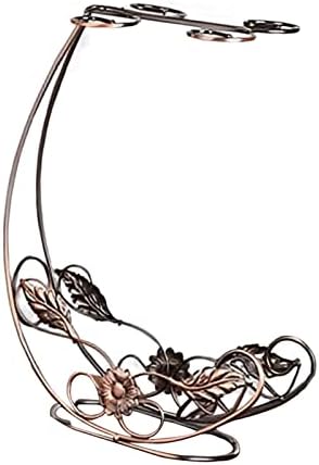 מתלה יין ייחודי של Magideal עם מחזיק זכוכית מארגן תצוגה דקורטיבי מחזיק כוסות יין מסוגנן לדלפק שולחן שולחן
