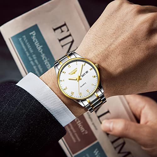 אופנה גברים של כסף שעון קלאסי עסקי יד שעונים עם נירוסטה עמיד למים קוורץ שעון לגברים אוטומטי תאריך