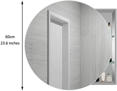 פיפור אמבטיה אלומיניום מראה ארון, עגול מראה עם מדף, מטבח אחסון ארון, קיר רכוב גבוה ארון, מעל את אסלת