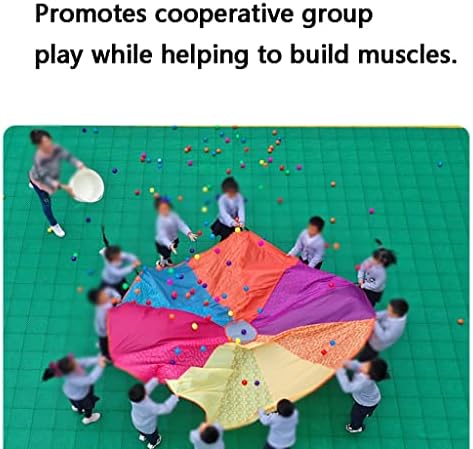 מצנח מצנח לילדים עם ידיות בשלל צבעים לילדים, מצנח צעצוע משחקים עבור חיצוני צוות משחקים מקורה חיצוני משחקי תרגיל