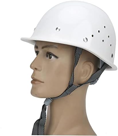 קסדת בטיחות פלדה פלסטית תעשייתית עם חורים נושמים מגנים על כובע קשה לבן לעובד בנייה חיצונית מטפסת לבנה