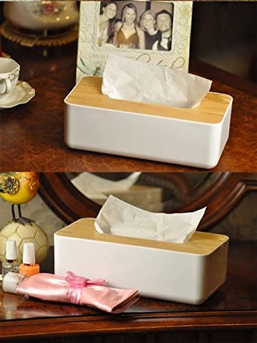 כיסוי קופסת רקמות עץ לרקמות פנים נייר חד פעמיות, מחזיק קופסת רקמות מלבנית מעץ לאחסון על יהירות אמבטיה, משטח