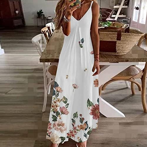 פג ' וק נשים פרחוני הדפסת עם צווארון קאמי מקסי שמלות 2023 שרוולים עם צוואר ארוך שמלת קיץ מזדמן זורם חוף שמלות קיץ