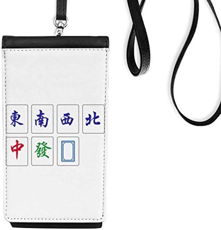 תרבות סינית Mahjong משחק טלפון ארנק ארנק תליה כיס נייד כיס שחור