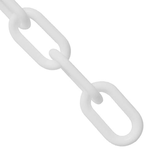 שרשרת כבד החובה פלסטיק מחסום שרשרת, לבן, 2-אינץ קישור קוטר, 50-רגל אורך
