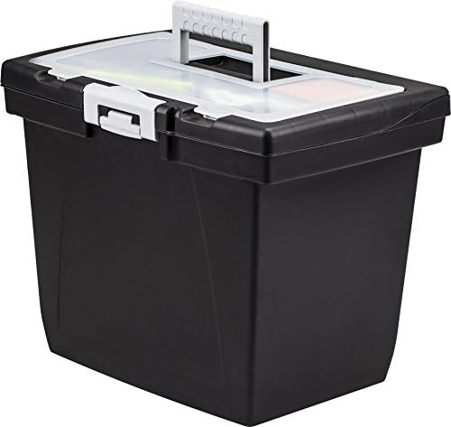 תיבת אחסון קבצים ניידת קינון סטורקס, 10.7 על 15 על 10.7 אינץ', שחור, שחור/אפור, 4 חבילות