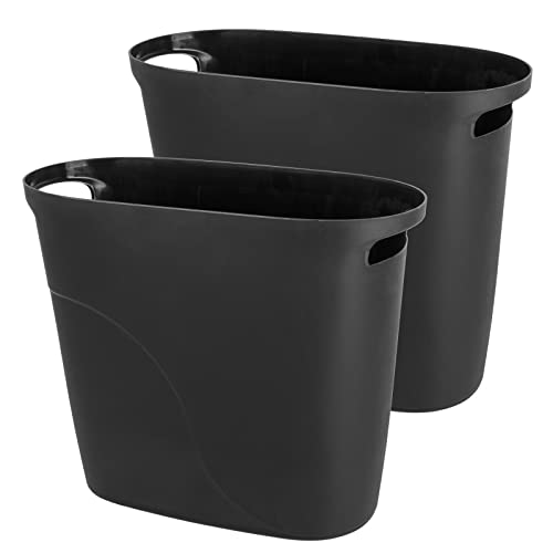 פלסטיק קטן אשפה יכול עם ידיות 3.2 גלון דק פח סל צר אשפה מיכל עבור משרדים, מטבחים, חדרי אמבטיה, מעונות-2