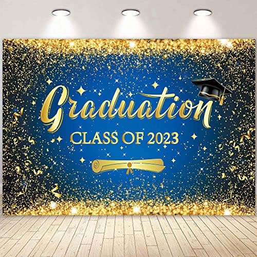ליבוצ ' י מזל טוב רקע צילום סיום לימודי 2023 רקע נצנצים זהב כחול רויאל לחגיגה מסיבת נשף דקור