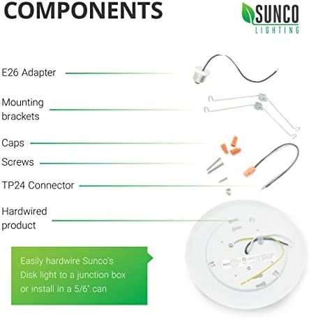 Sunco 96 Pack 5/6 אינץ 'אורות דיסק LED סומק תקרת תקרה מתקן תאורה שקוע 3000K לבן חם, 100W שווה ערך