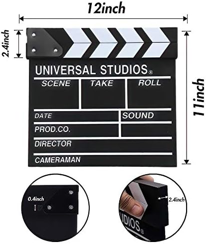 לינקיי סרט סרט וידאו לוח קלאפר של סצנת האקשן החתוכה של אירקטור, קישוטי מסיבות נושא לסרט-שחור / צבעוני,
