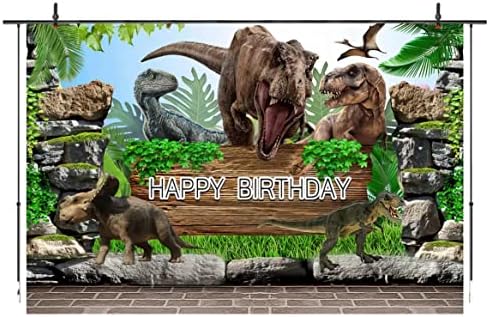 דינוזאור נושאים תפאורות בני טרופי ג ' ונגל שמח מסיבת יום הולדת צילום רקע ילדים תינוק מקלחת עוגת שולחן קישוט