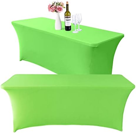 2 חבילה סטרץ שולחן כיסוי מצויד מלבני מפת שולחן נמתח בד מפת שולחן מושלם למסיבה או אירועים