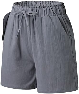 מכנסי שינה של מיאשוי לנשים בקיץ קיץ מכנסיים קצרים נוחים רופפים מכנסיים מזדמנים אלסטיים מוצקים עם אימון 4XL