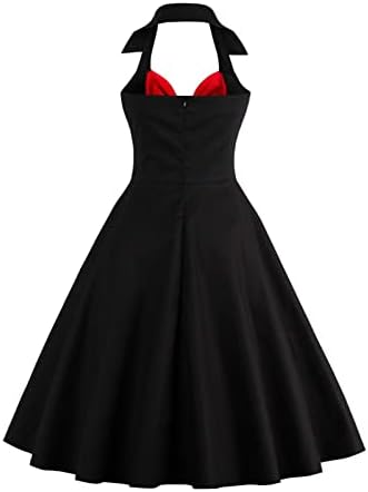 שנות ה -50 של המאה העשרים שמלת הפבורן של אודרי הפבורן לנשים Halter Neck Partles