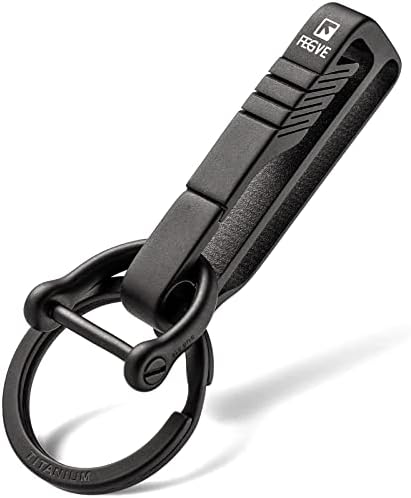 קליפ חגורת פגב עם טבעת מפתח טיטניום ניתנת להסרה ומחזיק מפתחות בצורת ד', מחזיק מפתחות חגורת חובה מחזיק מפתחות