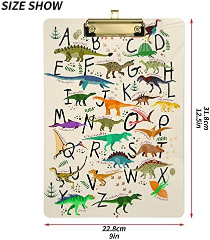 דינוזאורים לוח פלסטיק 9 איקס 12.5 אקריליק לוחות עם פרופיל נמוך קליפ א4 מכתב גודל כבד החובה לוח עבור רופא